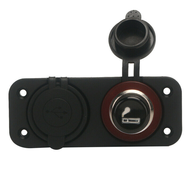 12V Dual USB 3.1A Car Charger Power Socket LED Rocker Switch Panel