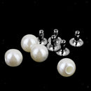 100 Pearls Rivets Studs Set For Dress Clothes Bracelet Bag Crafts  6mm