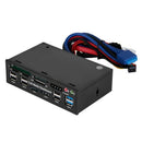 Multifuntion 5.25" Media Dashboard Card Reader USB 2.0 USB 3.0 20 pin e-SAT