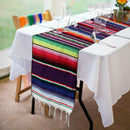 Mexican Serape Table Runner Fringe Cotton Tablecloth Fiesta Party Dinner De W2U5