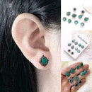 5Pairs of Blue Turquoise Peacock Feather Earrings Court Retro Fashion Earri S7D9