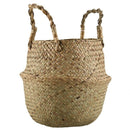 Seagrass Wickerwork Basket Rattan Foldable Hanging Flower Pot Planter F4F4
