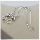 100Pcs Silvering EARRING HOOK COIL EAR WIRE Earring Findings 15MM