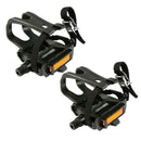 1 Pair Mountain Road Bike Fixed Gear Bicycle Pedals with Toe Clips Straps