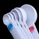 White Measuring Spoon Tea Scoop Teaspoon Baking Cooking Kitchen Tool 6PC