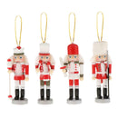 9x 4.9" Wooden Nutcracker Puppet Ornaments Set for Christmas Tree Lawn Gifts
