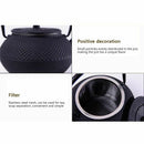 Style Cast Iron Kettle Teapot Comes With Strainer Tea Pot 300ml (Black)