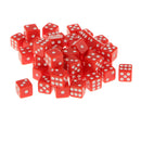 50pcs 12mm Opaque Six Sided Spot Dice Games D6 D&D RPG Wargaming Red