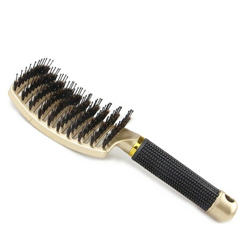 Boar Bristle Hair Brush-Curved And Vented Detangling Hair Brush For Women L R5T7