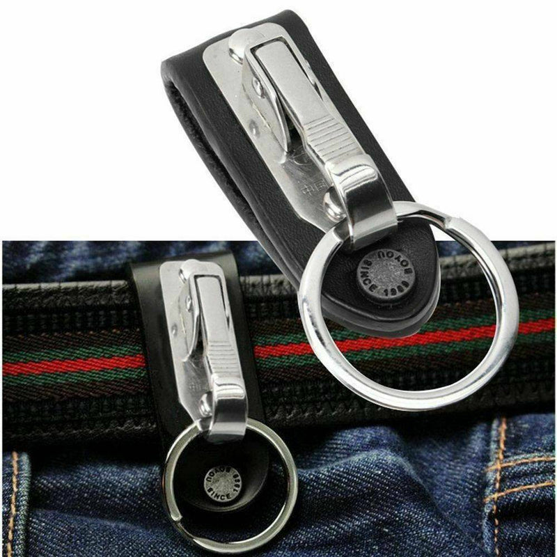 Quick Release Detachable Key Chain Stainless Steel Belt Clip Ring Holder Keyring