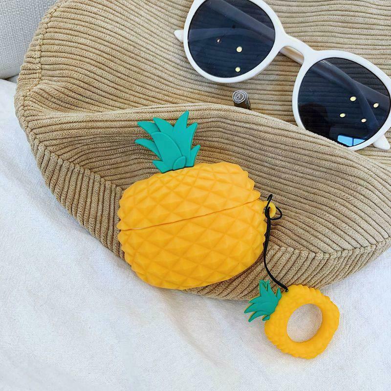 Fresh Pineapple Silicone Case Soft Protective Cover with Lanyard for Airpods Pro