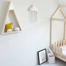 2Pcs Nordic Style Hanging Wooden House Shelf Wall Mounted Creative Home Dec