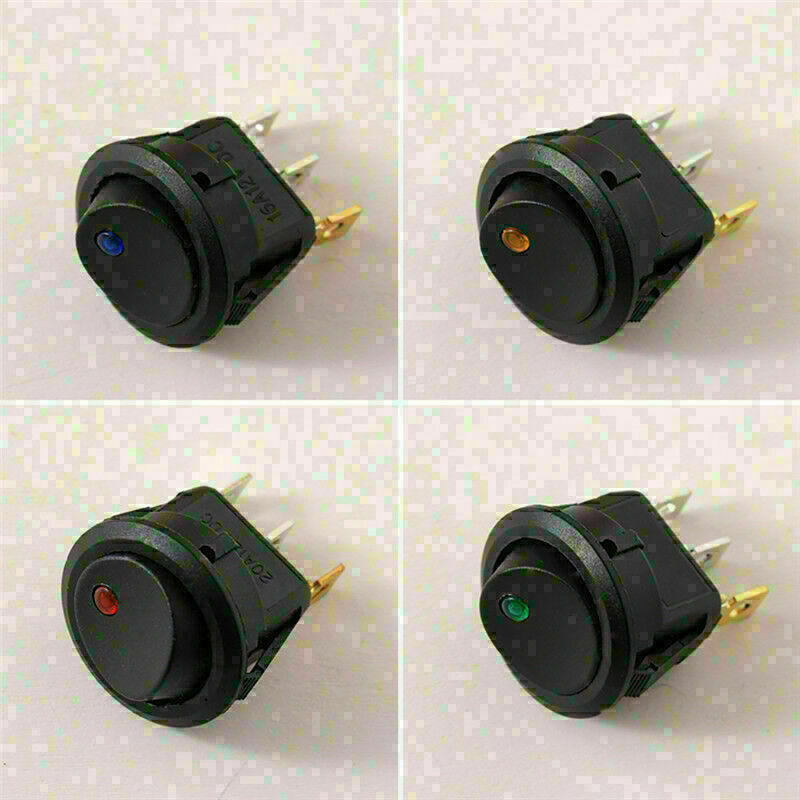4 x SmartSwitch 12V Round Rocker ON/OFF Car/Van/Dash/Boat HOT Black Q2L5 H1 A9W8