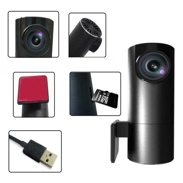 170 Degree USB Car Dash DVR 720P Night Vision No Screen Driving Recorder A#S