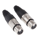 2x Metal 4Pin XLR Female Cable Connector for Pro Microphones