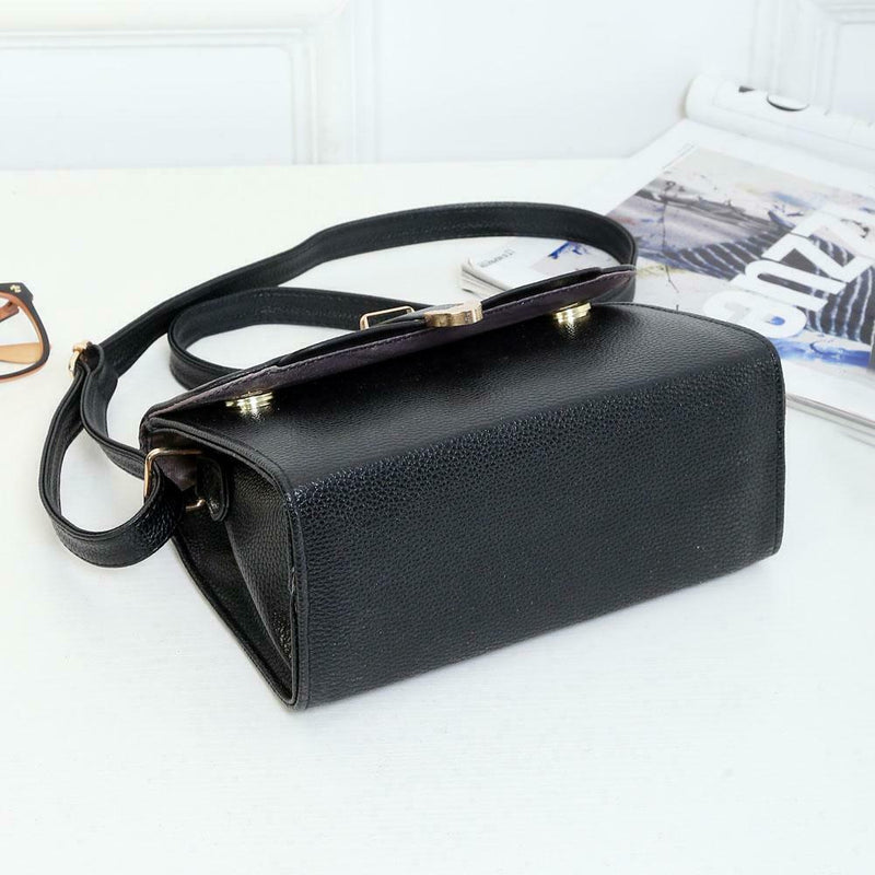 Women Top-Handbags Messenger Bags PU Leather Small Crossbody Bags(Black)