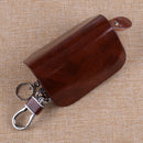 Brown Wood Grain Leather Cover Car Remote Key Fob Case Bag Fit For Chevrolet VW