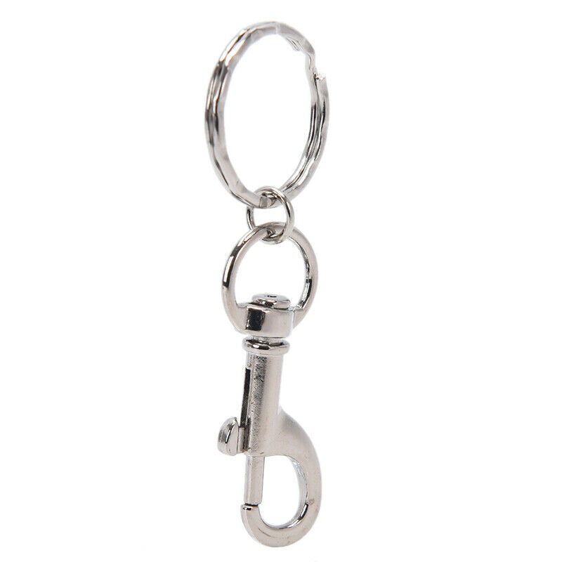 10X 25mm Lobster Clasp Ripple Keychain Split Ring Short Chain Key Ring DIY F Nw