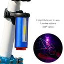 Yellow New Bicycle Tail Light 3 Colors In 1 Lamp Led COB Visual Warning Bik O3U1