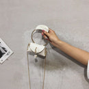 Metal Ring Handle Women Handbag Mini Cute Tote Bag Chain Rivet Shoulder Bag Q6G2