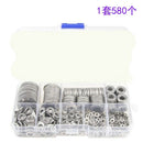Stainless Steel Flat Washers Set 580 Pcs, 9 Sizes - M2 M2.5 M3 M4 M5 M6 M8  V5R5