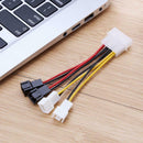 1pcs 4-Pin Molex to 3-Pin fan Power Cable Adapter Tool Connector 12v*2 / 5v*2