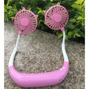 2pcs Mini Neck Hanging Cooling Fan Rechargeable Sports Rest Dual Lazy Fan