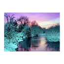 5D Diamond Embroider Painting DIY Snowy Forest Lake Full Drill Cross Stitch