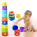 9PCS Early Education Baby Figures Toys Folding Stack Educational Cup Tower Z0U3