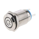 2x 16mm 12V LED Latching Push Button Power Switch Stainless Steel Waterproof