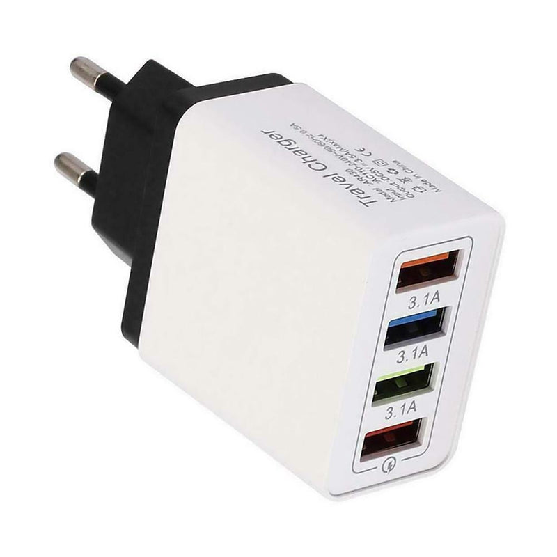 4 USB Travel Wall Charger 3A Mobile Phone Fast Charging Charger EU Plug Adapter