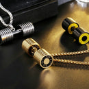 Dumbbell Pendant Bodybuilding Fitness Necklace Small Size Black Crossfit Ba