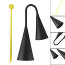 Metal Two Tone Cowbell with Plastic Striker Percussion Instrument - Black ATME