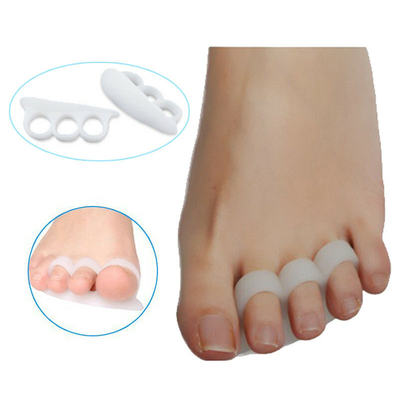 2x Silicone Gel Toe Finger Separator Bunion Guard Hallux Valgus Foot Massager