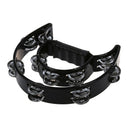 Musical Double Half Moon Tambourine Drum Kit Hi Hat Percussion Gift KTV Party D9