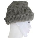Mens Slouchy Long Beanie Knit Cap for Summer Winter Oversize gray
