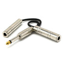 8" Long 6.35mm Plug Male To Twin 6.5mm Mono Female Audio Y Splitter