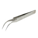 1pc Stainless Steel Tweezers Precision Anti-Static Curved Repair Tools
