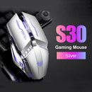 S30 Gaming Mouse Wired w/4 Color LED Backlight Mechanical Computer Mice for PC
