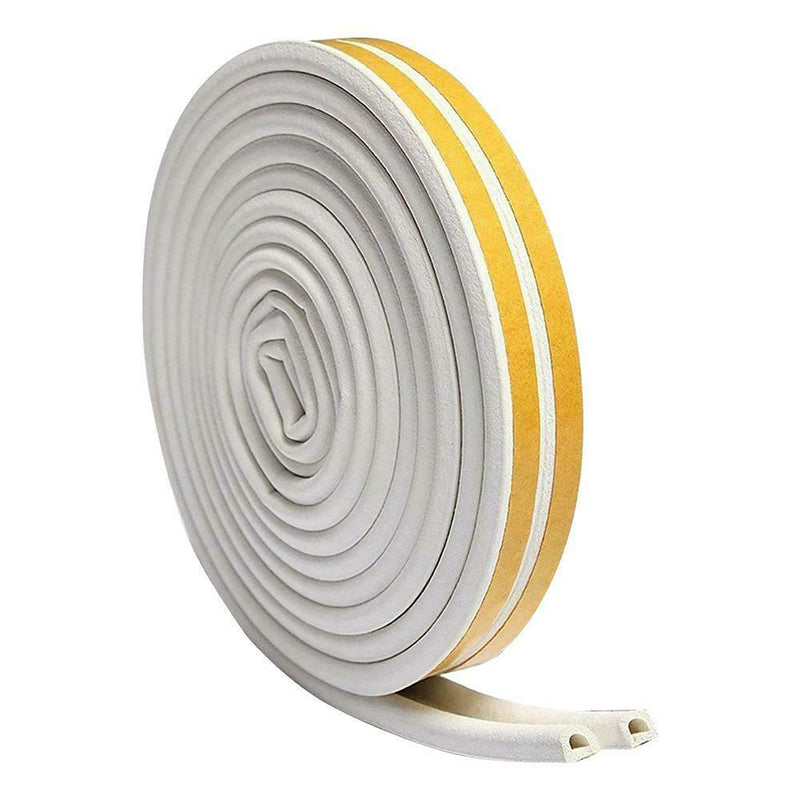 6m Self Adhesive Rubber Seal Strip Soundproof for Door Window (White D-Typ)