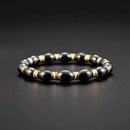 Unisex Magnetic Bracelet Beads Hematite Stone for Therapy Health Care Hemat T4O8