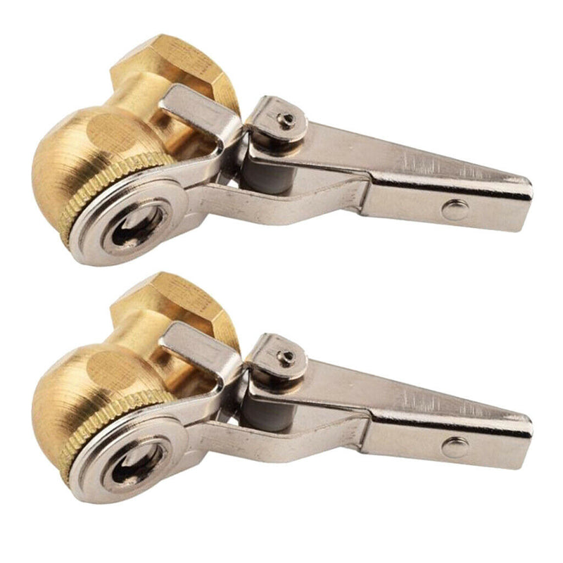 2 Pieces Brass 1/4in Female Thread Car Air Chuck Clip-on Hose Tools Fittings