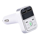 Wireless Car MP3 Player USB Charger Hands-free Calling for Home Car White