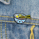 Fashion Cartoon Brooch Noodles Bowl Badges Clothes Cute Pins Jewelry Gift