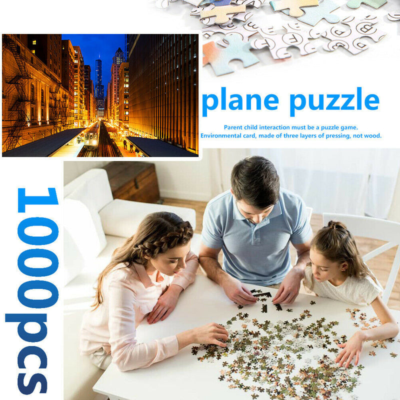 75 X 50cm 1000 Pieces Paper Jigsaw Puzzles Lighting Street Assembling Craft