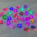 10Pcs Flashing LED Ring Light Up Toys Finger Rings Glow In The Dark Party Favor