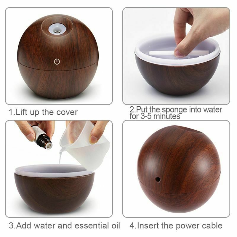 USB Aroma ESSential Oil Diffuser Ultrasonic Mist Humidifier Air Purifier Co M9N8