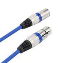 5.9ft DMX Stage DJ Cable  XLR 3Pin Male to Female Connector Wire (Blue) A