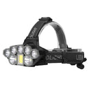 8 Head 2*XML-T6+5*XPE LED+COB LED Rechargeable Head Light Flashlight Torch La3C