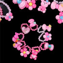 3Pcs Lovely Colorful Cartoon Children Girls Beads Necklace&Bracelet&Ring SetTT